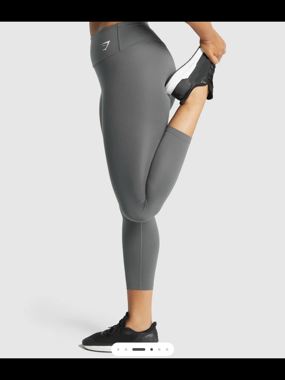 Gymshark Grey Kids Leggings with White Logo - Picture 1 of 5